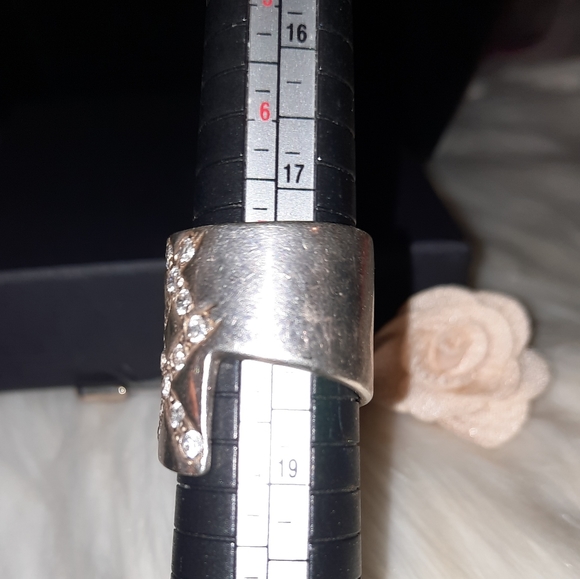 Solid 925 ring cz bypass cigar band ring stamped 925 sterling silver - Picture 6 of 14